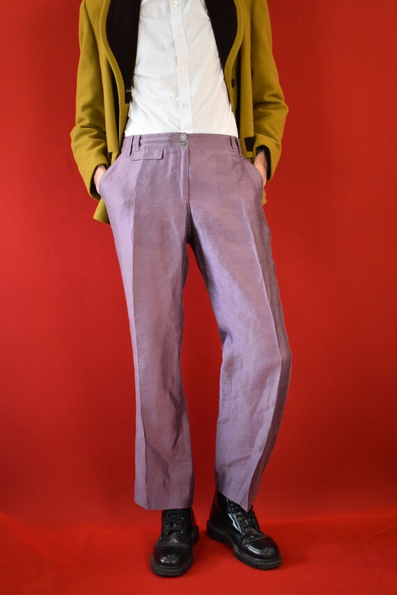 70s 80s Luxurious Italian Linen Vintage Trousers … - image 3