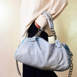 Rare Vintage iBLUES Leather Handbag: 90s Italian Suede Shoulder Bag
