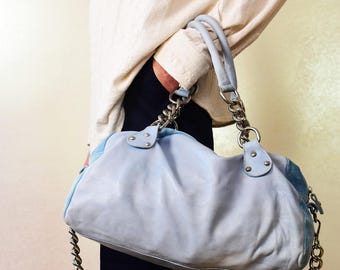 Rare Vintage iBLUES Leather Handbag: 90s Italian Suede Shoulder Bag