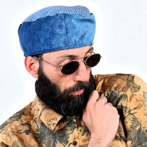 Handmade Bohemian Velvet Hat | Italian Patchwork Doubleface Artisan Berret | Ceremonial Extravagant Cap Beanie