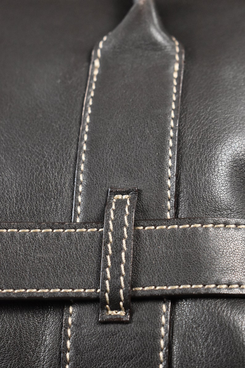 NANNINI Luxurious Shoulderbag 90s Y2K Brown Leather Handbag Vintage Purse Baguette bag Kellybag Bowler Totebag Shopper image 9