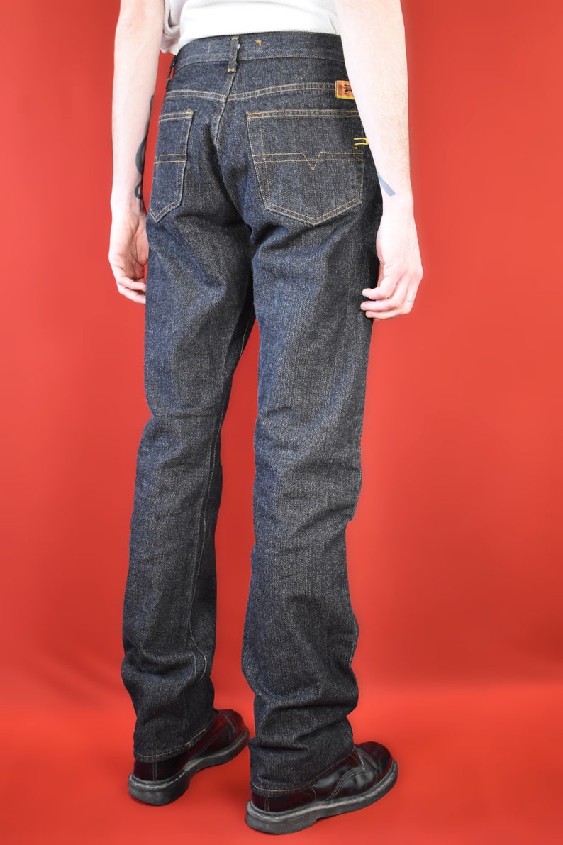 Exquisite Italian Raw Denim Private Labe Jeans Vintage 90s Denim Pants Cotton Pants Straight Pants Mid Raise Retro Pants image 4