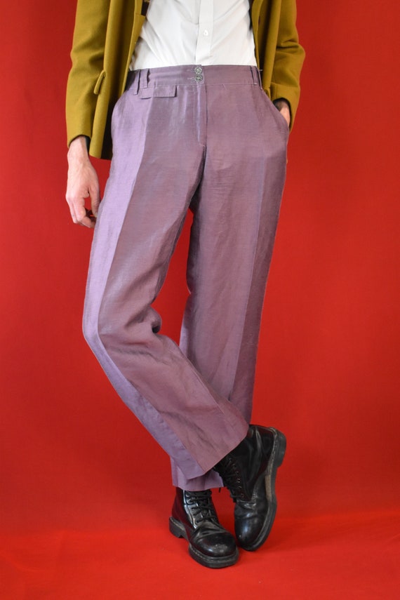 70s 80s Luxurious Italian Linen Vintage Trousers … - image 1