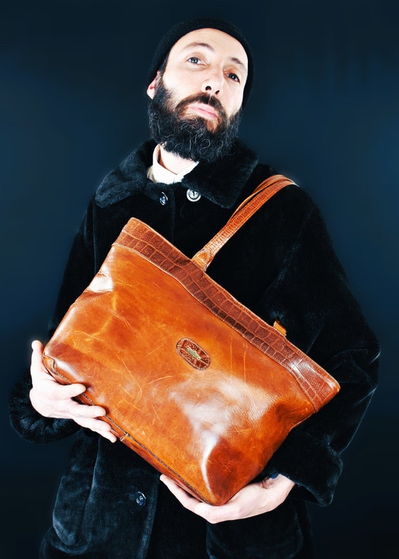 Vintage leather totes hotsell