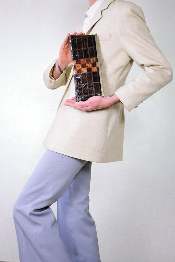 1970s Exotic Python Frame Bag – Convertible Gold … - image 6