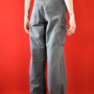 Original 90s Grey Bootcut Pants Cargo Wide Leg Trousers Pants 100% Cotton Made in Italy Baggy Mens 80s Oldschool Pants image 5