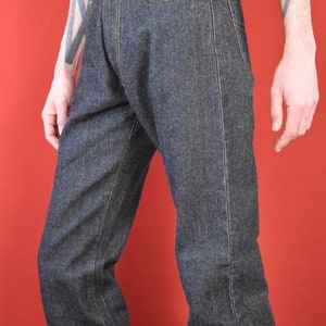 Exquisite Italian Raw Denim Private Labe Jeans Vintage 90s Denim Pants Cotton Pants Straight Pants Mid Raise Retro Pants image 2