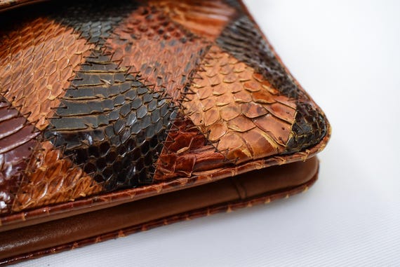 Exotic Patchwork Leather Handbag | Sculptural 50s… - image 15