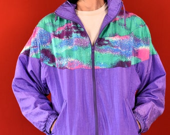 3Suisses Vintage 90s Windjacket – Oversized lined tracksuit  - Oldschool Swiss Streetwear – Sportswear - Athletic Leisure - Colorful Jacket