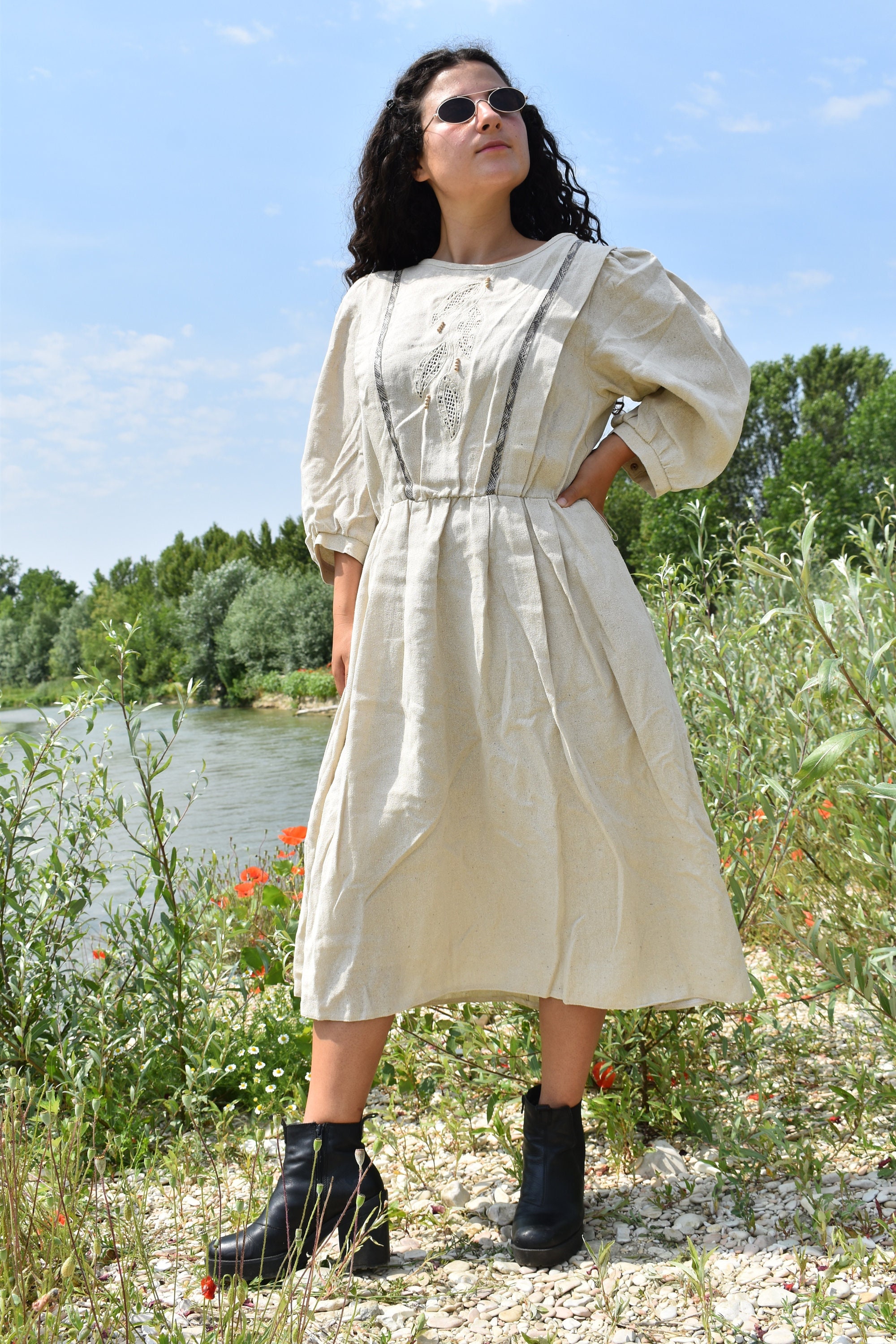 Abito Lungo Vestito Kappa Amazon Vestito Donna Vestito Tradizionale Vestito  Tirolese Dirndl Wild Silk Cottagecore Dress:
