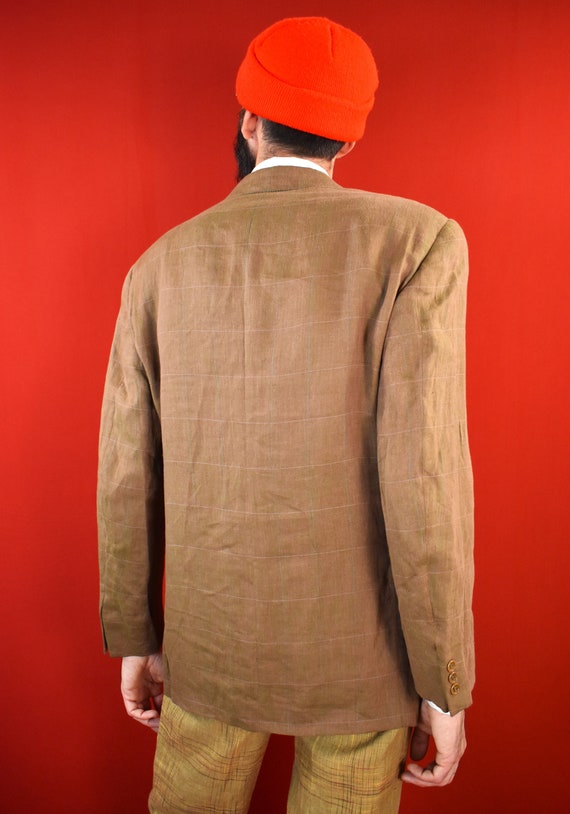 Italian Vintage Linen Blazer - Italian Men's Suit… - image 5