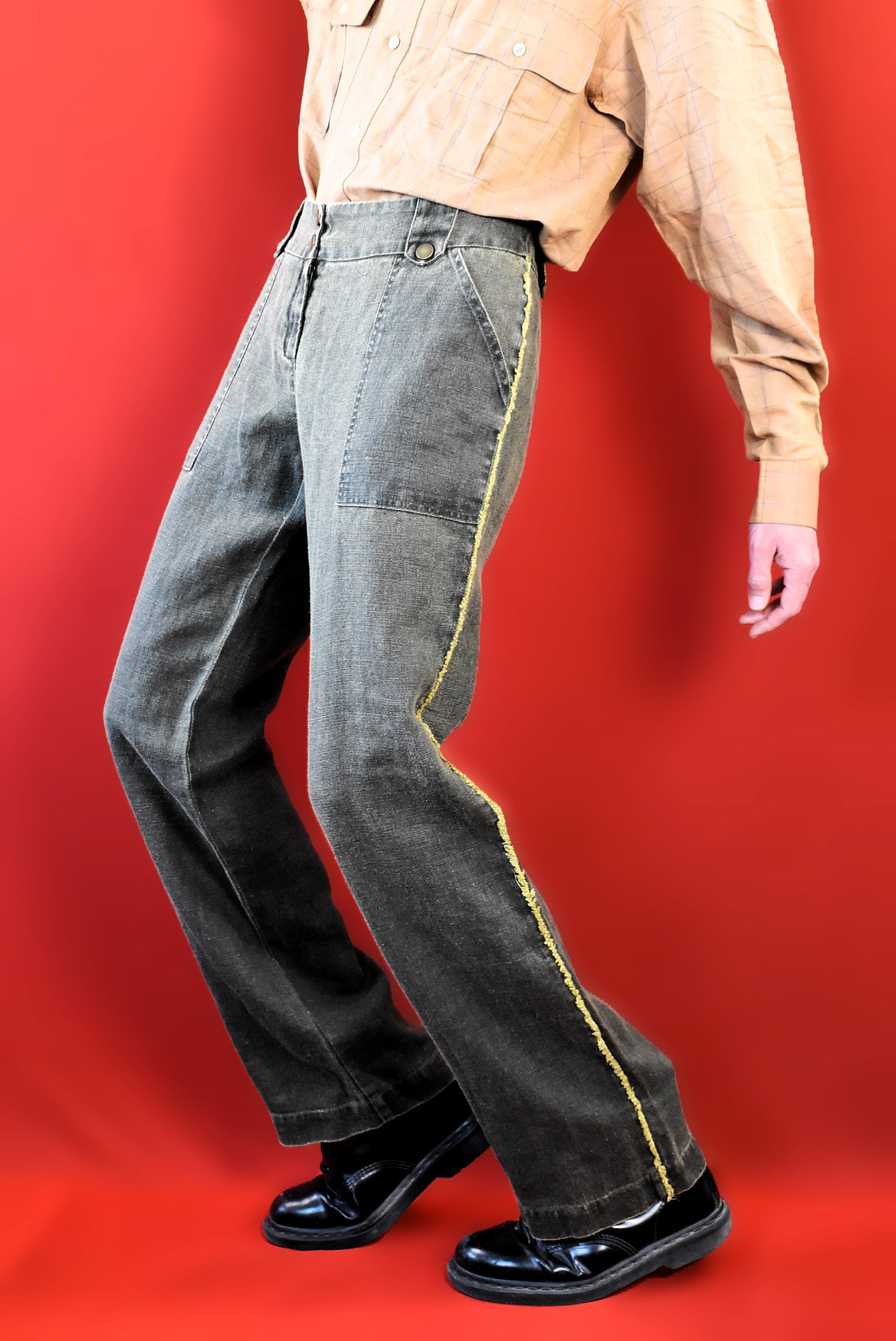 【Italy製】80〜90s linen slacks Vintage Baroni Linen Pants | 80s 90s Italian Wide Leg
