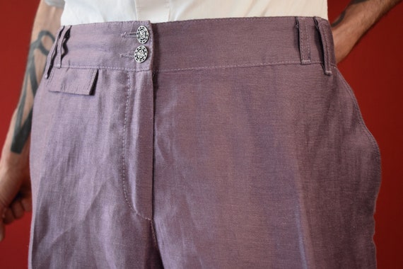 70s 80s Luxurious Italian Linen Vintage Trousers … - image 6