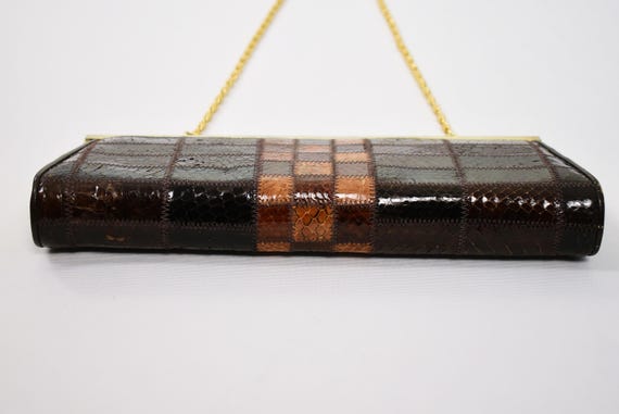 1970s Exotic Python Frame Bag – Convertible Gold … - image 11