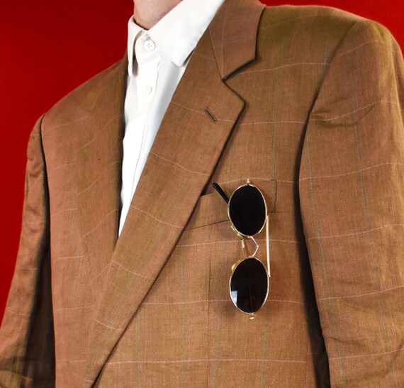 Italian Vintage Linen Blazer - Italian Men's Suit… - image 4