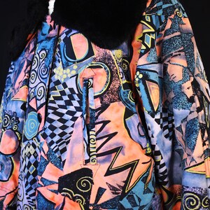 Funky Vintage 80s Ski Jacket Colorful Crazy Abstract Pattern Puffer ...