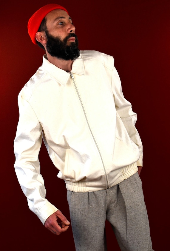 Vintage 80s Italian Cotton Bomber Jacket | Deadstock Minimalist