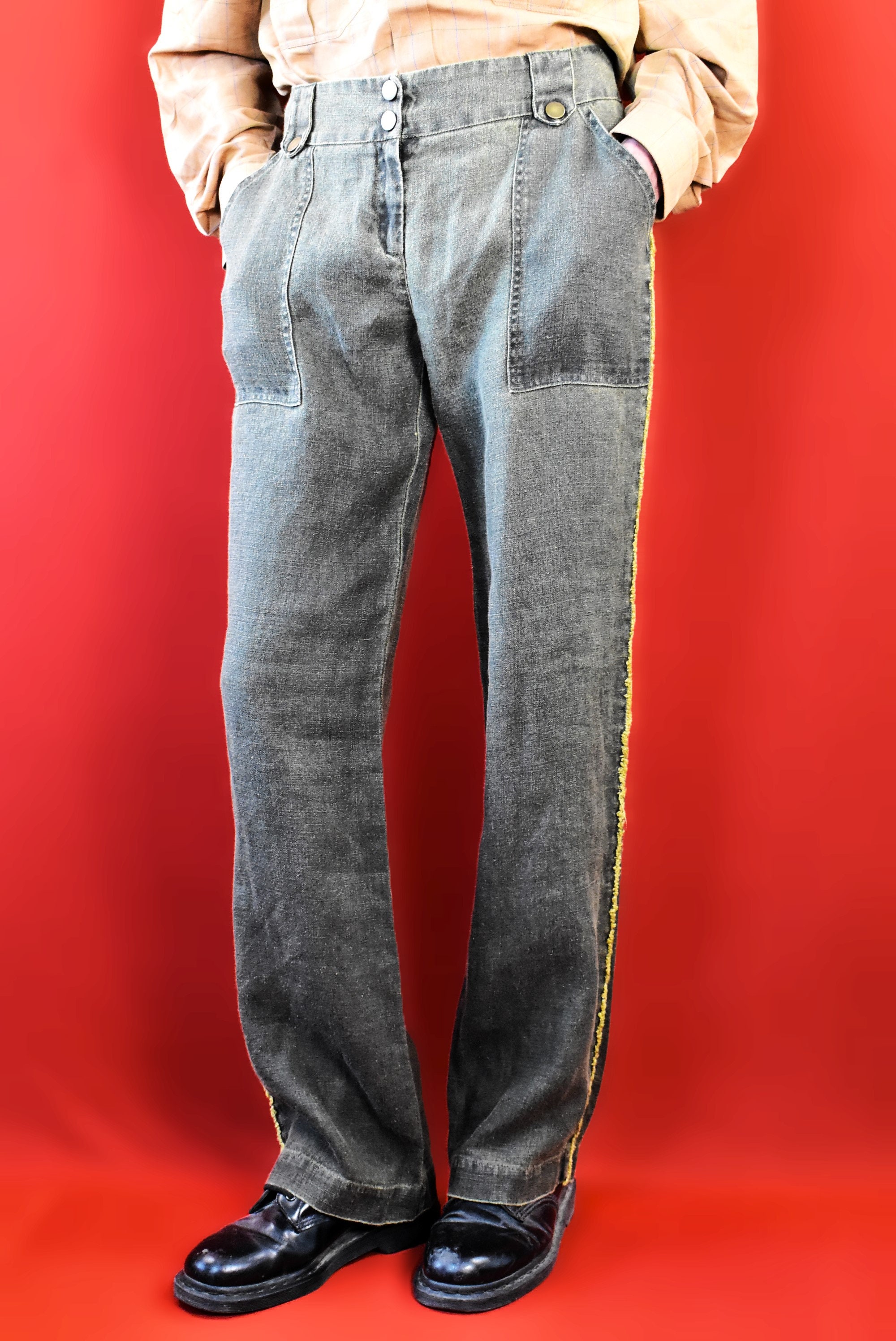 Vintage Baroni Linen Pants | 80s 90s Italian Wide Leg