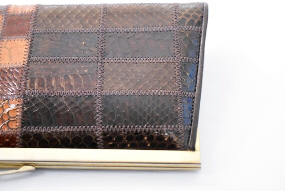 1970s Exotic Python Frame Bag – Convertible Gold … - image 20
