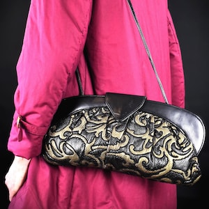 Braccialini Vintage Leder Umhängetasche: Italienische Designer Clutch
