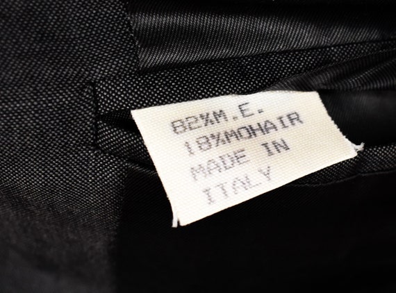 Vintage Italian Mohair Wool Blazer: 90s Grey Tailored Jacket