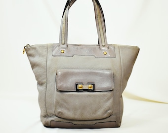 Vintage Marc by Marc Jacobs Leather Tote Bag - Grey & Gold Hardware