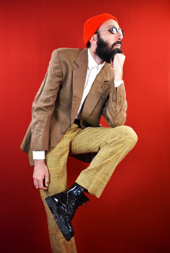 Italian Vintage Linen Blazer - Italian Men's Suit… - image 3
