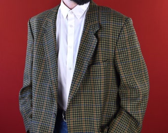 Men's Vintage BRIONI Roman Style Check Wool Blazer Jacket Size 44