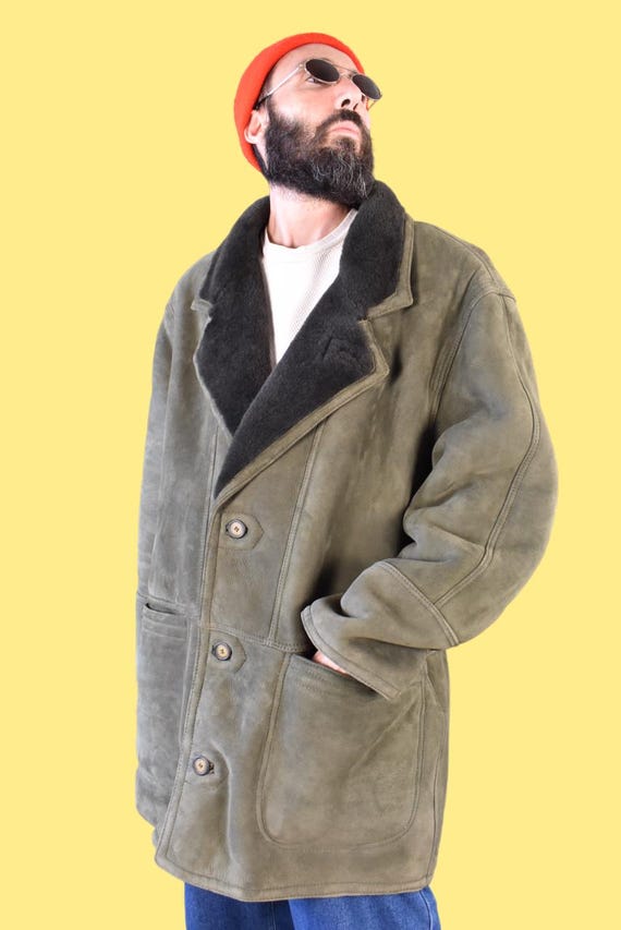 Heritage Shearling Jacket Suede Vintage Italian Shearling Coat