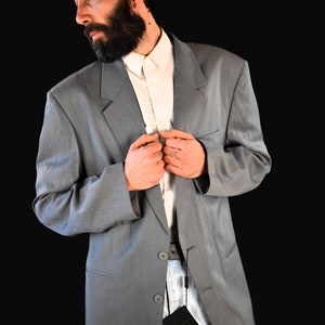 Vintage Italian Wool Blazer: 70s Oversized Fit, Size 52