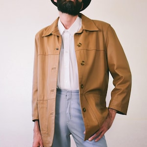 Vintage Italian Leather Longline Coat: Espresso Brown Unisex Jacket