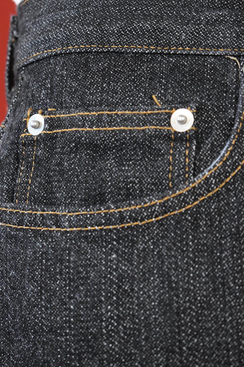 Exquisite Italian Raw Denim Private Labe Jeans Vintage 90s Denim Pants Cotton Pants Straight Pants Mid Raise Retro Pants image 7