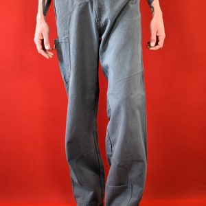 Original 90s Grey Bootcut Pants Cargo Wide Leg Trousers Pants 100% Cotton Made in Italy Baggy Mens 80s Oldschool Pants image 3