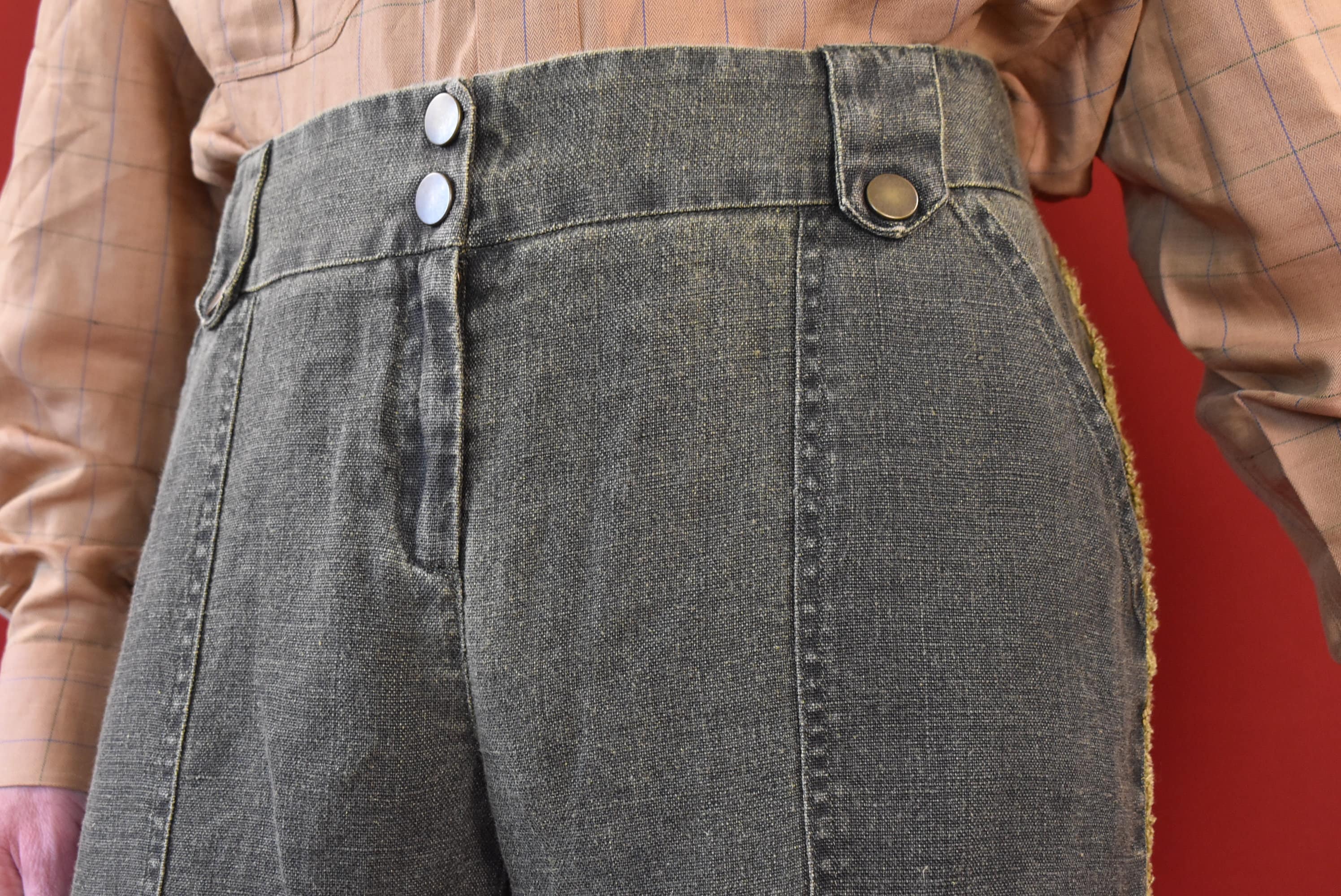 Vintage Baroni Linen Pants | 80s 90s Italian Wide Leg
