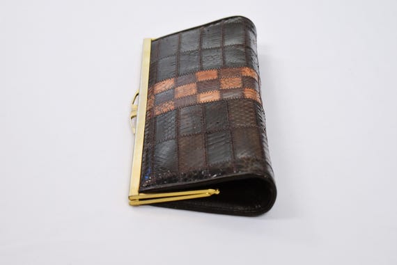 1970s Exotic Python Frame Bag – Convertible Gold … - image 13