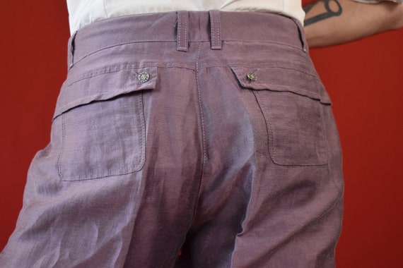 70s 80s Luxurious Italian Linen Vintage Trousers … - image 5