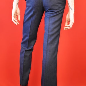 Luxurious Handtailored Italian 60s 70s Vintage Pants Blue Wide Flared Palazzo Trousers Brocade Retro Pants Elegant Italy Design image 4