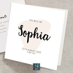 Don't Pay More Edit Yourself-Personalised You Will Be Card Pregnancy Card New Baby Card New Baby Boy Girl Name Baby Announcement-WNC1079