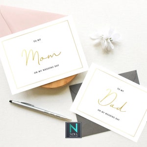 お金をかけずに自分で編集しましょう お父さんとお母さんへのシンプルな結婚式招待状、結婚式のお礼のポストカード、結婚式当日の招待状 - WNC1075