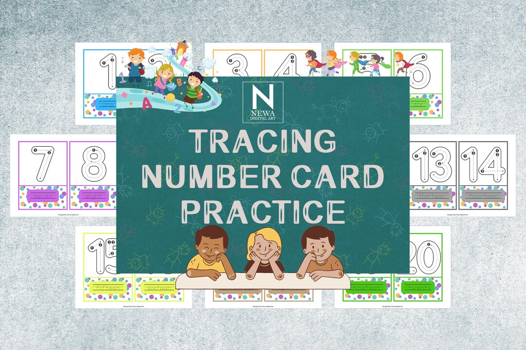 Personalised Tracing Number Handwriting 20 Editable Worksheets