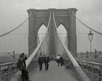 Brooklyn Bridge New York City 8X10 Black & White Photo Picture Image Print Wall Art Cityscape Urban History vintage Photography Manhattan 2