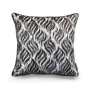 Luxury Grey Geometric velvet pillow covers, designer cushions, decorative pillow, bedroom  living room, soft pillow, kids & pet friendly