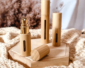 Bamboo spray bottle with gold-look atomizer (10ml & 5ml) I accessories for essential oils DIYs I aroma accessories