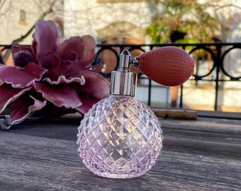 FRENCH VINTAGE CHIC - Elegante kristallen glazen verstuiverfles met ballonpomp | DIY-accessoires voor etherische oliën | Accessoires voor aromatherapie