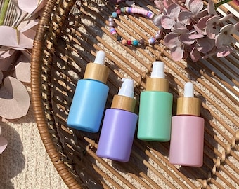MACARON bottles ו optionally spray - pipette - lotion topper ו delicate pastel colors ו