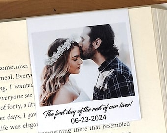 Personalized Photo Magnetic Bookmark: Polaroid Style Bookish Gift