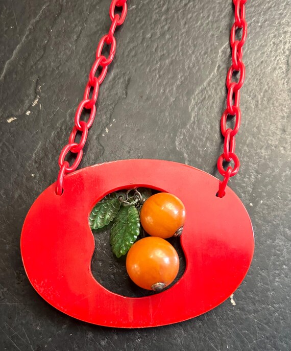 Bakelite Cherries Necklace - image 2