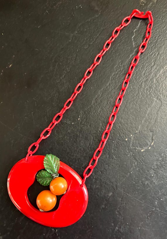 Bakelite Cherries Necklace - image 6