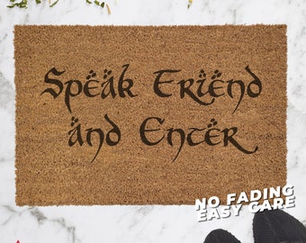 Speak Friend And Enter Straw Doormat, Laser Engraved, Outdoor Welcome Mat -  Home Decor