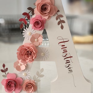 Letras feitas à mão com flores